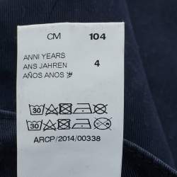 Pre Owned Moschino Kids Navy Blue Gabardine Jeans 4 Yrs Waist 20"