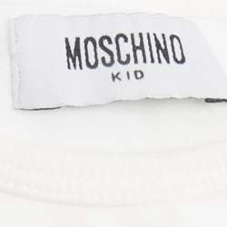Pre Owned Moschino Kids White Printed Jersey Long Sleeve T-Shirt 4 Yrs