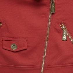 Moschino Kid Red Jersey Zip-Up Jacket 4 Yrs 