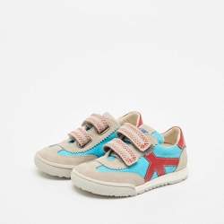Moschino Multicolor Suede and Leather Low Top Sneakers Size 24