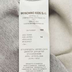 Moschino Teen Grey Teddy Print Cotton Crewneck Sweatshirt 14 Yrs 