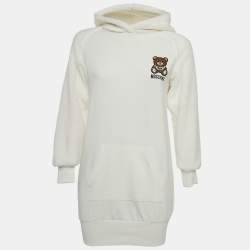 Moschino Teen White Teddy Bear Cotton Hoodie Dress (12 Yrs)