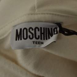 Moschino Teen White Teddy Bear Cotton Hoodie Dress (12 Yrs)