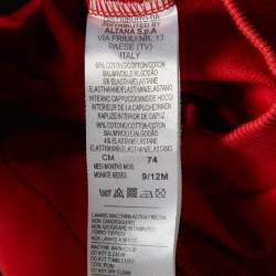 Moschino Baby Red Logo Print Cotton Hooded Jacket 9/12M