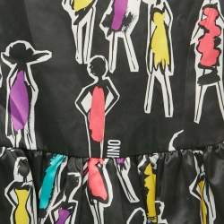 Pre Owned Moschino Black Printed Synthetic Sleeveless Dress 12 Yrs