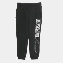 Pre Owned Moschino Kids Black Cotton Rhinestone Sweatpants 8 Yrs