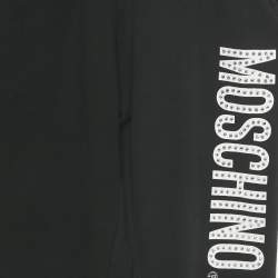 Pre Owned Moschino Kids Black Cotton Rhinestone Sweatpants 8 Yrs