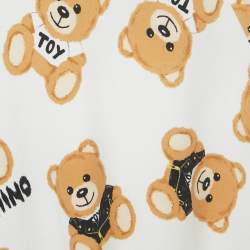 Pre Owned Moschino Kids White Teddy Print Cotton Hoodie 10Yrs