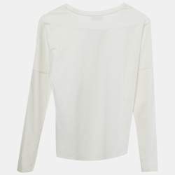 Pre Owned Moschino Teen White Cotton Knit Rhinestone Detail Top 14 Yrs