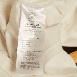 Pre Owned Moschino Teen White Cotton Knit Rhinestone Detail Top 14 Yrs