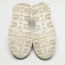 Pre Owned N°21 Black Knit Fabric and Leather Lace Up Sneakers Size 40