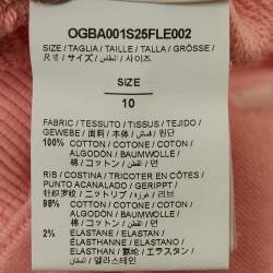 Pre Owned سويت شيرت قطن أوف وايت كيدز بشعار مطبوع وردي 10 سنوات