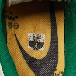 Pre Owned Off-White x Nike Green/White Leather Dunk Low Top Sneakers Size 36