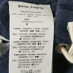 Pre Owned Palm Angels Kids Blue Embroidered Cotton Shorts 4 Yrs 