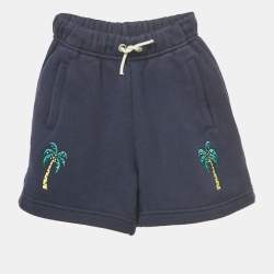 Pre Owned Palm Angels Kids Blue Embroidered Cotton Shorts 4 Yrs 