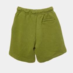 Pre Owned Palm Angels Kids Green Logo Print Shorts 6Yrs