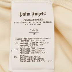 Palm Angels Kids Cream Jersey Hooded Sweatshirt 12 Yrs