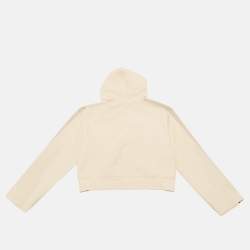 Palm Angels Kids Cream Jersey Hooded Sweatshirt 12 Yrs