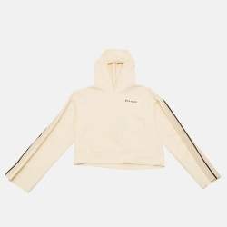 Palm Angels Kids Cream Jersey Hooded Sweatshirt 12 Yrs