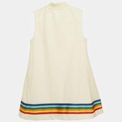 مملوكة مسبقًا بالم أنجلز كيدز فستان رياضي تراك كريمي بحواف قوس قزح 6 سنوات