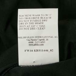 Philipp Plein Junior Black Cotton Button Front Shirt 10 Yrs