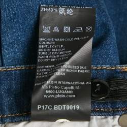 Pre Owned Philipp Plein Kids Blue Ripped Denim Jeans 6 Yrs Waist 22"
