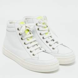 Philipp Plein White Leather Nick High Top Sneakers Size 35
