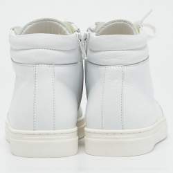 Philipp Plein White Leather Nick High Top Sneakers Size 35