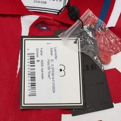 Pre Owned Philipp Plein Junior Red Printed Roar Polo T-Shirt 8 Yrs