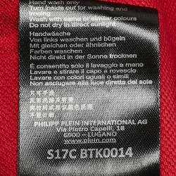 Pre Owned Philipp Plein Junior Red Printed Roar Polo T-Shirt 8 Yrs