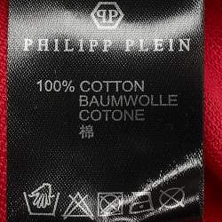 Pre Owned Philipp Plein Junior Red Printed Roar Polo T-Shirt 8 Yrs