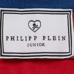 Pre Owned Philipp Plein Junior Red Printed Roar Polo T-Shirt 8 Yrs