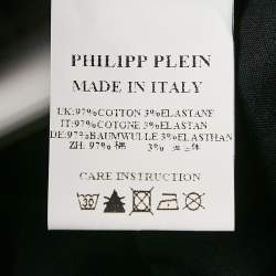 Pre Owned Philipp Plein Junior Black Cotton Button Front Little Boss Shirt 6 Yrs