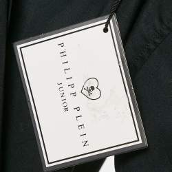 Pre Owned Philipp Plein Junior Black Cotton Button Front Little Boss Shirt 6 Yrs