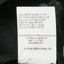 Pre Owned Philipp Plein Junior Black Cotton Button Front Little Boss Shirt 6 Yrs