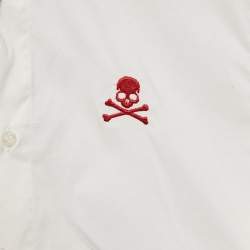 Pre Owned Philipp Plein Junior White Cotton Little Boss Shirt 10 Yrs 