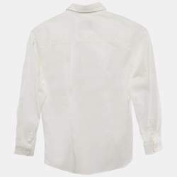 Pre Owned Philipp Plein Junior White Cotton Little Boss Shirt 10 Yrs 