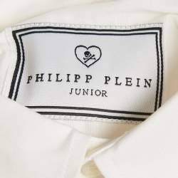Philipp Plein Junior White Cotton Long Sleeve Shirt 10 Yrs 