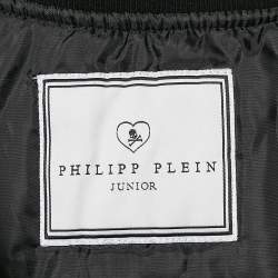 Pre Owned Philipp Plein Junior Black Nylon Zip-Up Jacket 10 Yrs