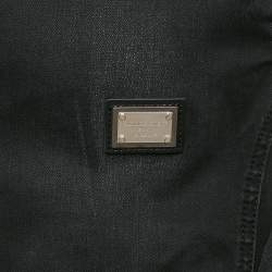 Pre Owned  Philipp Plein Junior Black Studded Faux Leather Denim Jacket 8 Yrs