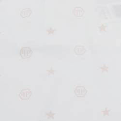 Pre Owned Philip Plein Baby White Printed Cotton Onesie Set 6-9M