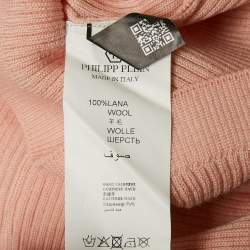 Philipp Plein Junior Pink Crystal Embellished Rib Knit Day Dress 6 Yrs