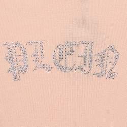 Philipp Plein Junior Pink Crystal Embellished Rib Knit Day Dress 6 Yrs