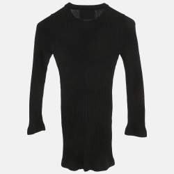 Pre Owned Philipp Plein Junior Black Crystal Embellished Rib Knit Day Dress 8 Yrs