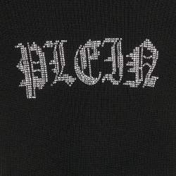 Pre Owned Philipp Plein Junior Black Crystal Embellished Rib Knit Day Dress 8 Yrs