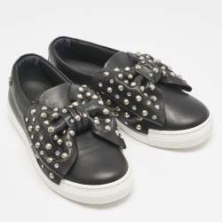 Philipp Plein Black Leather Studded Diana Sneakers Size 31