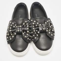 Philipp Plein Black Leather Studded Diana Sneakers Size 31