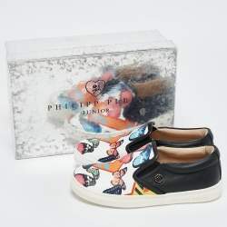 Philipp Plein Multicolor Printed Leather Honolulu Sneakers Size 29