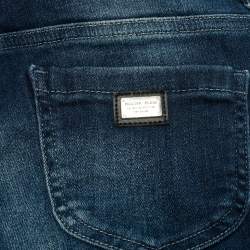Philipp Plein Kids Middle Blue Studded Denim Distressed Shorts 10 Yrs