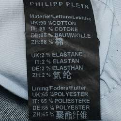 Philipp Plein Kids Middle Blue Studded Denim Distressed Shorts 10 Yrs